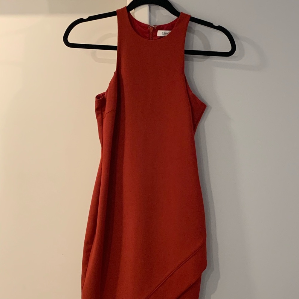 Elizabeth and James red cocktail dress